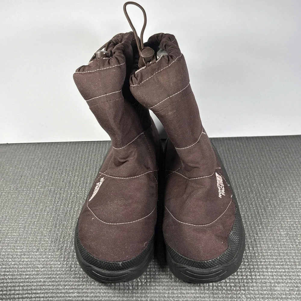 The North Face Nuptse Après Booties Girls Size 5 Brown 600g Insulation Outdoor